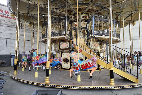 Amusement park Double decker carousel